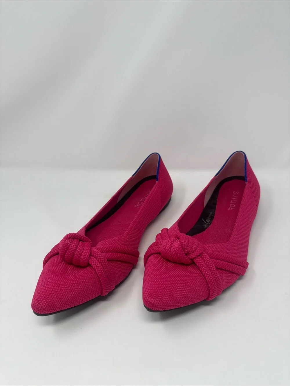 Rothy’s Knot Point II Flats in Hot Pink.  Size 11